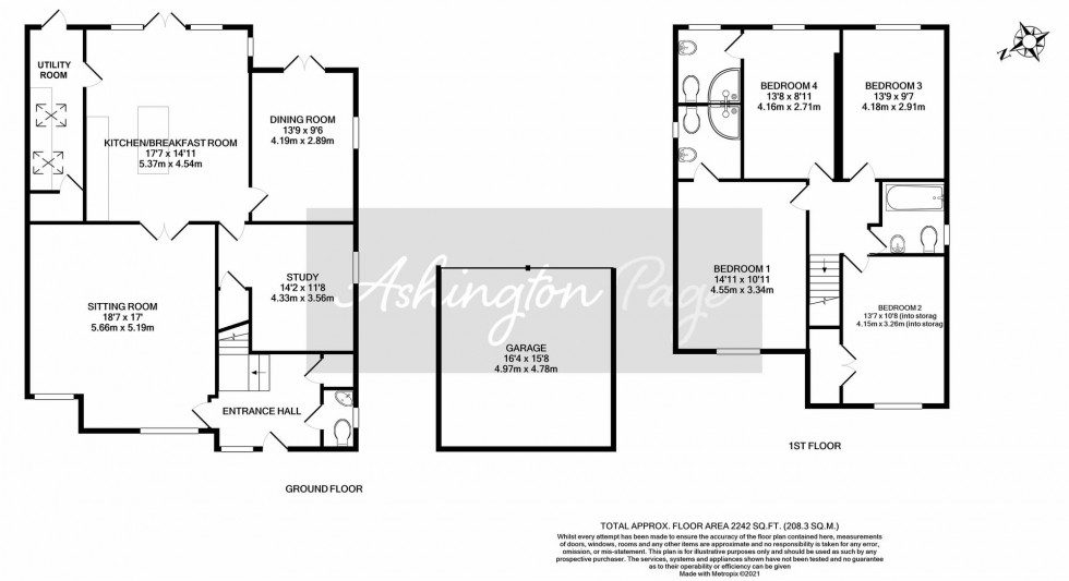 Floorplan for Bottom Lane, Seer Green, HP9