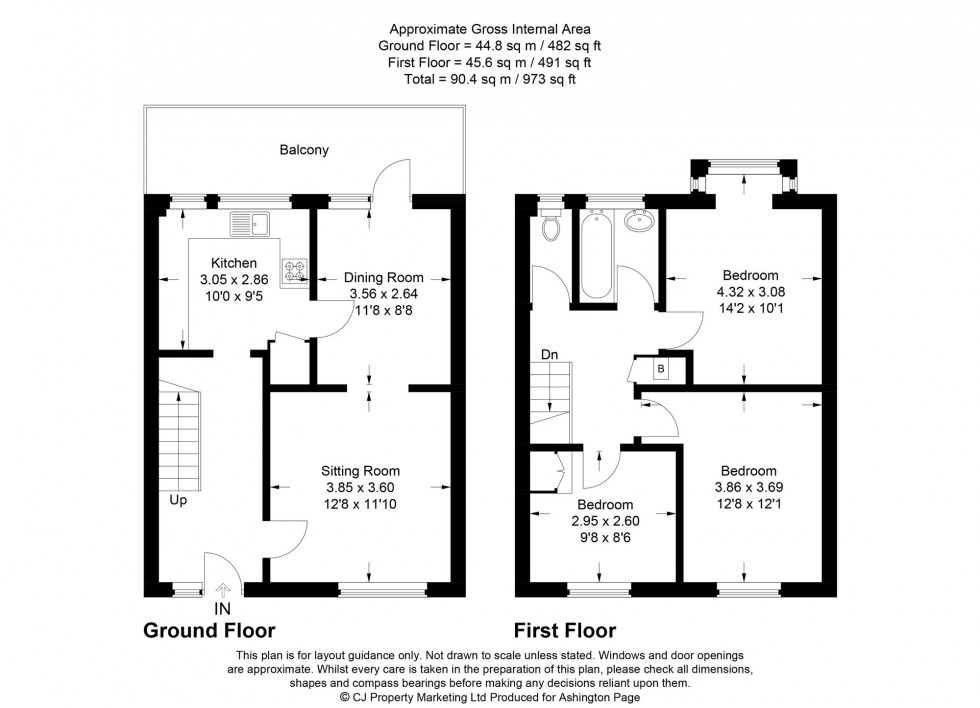 Floorplan for Grove Court, Beaconsfield, HP9