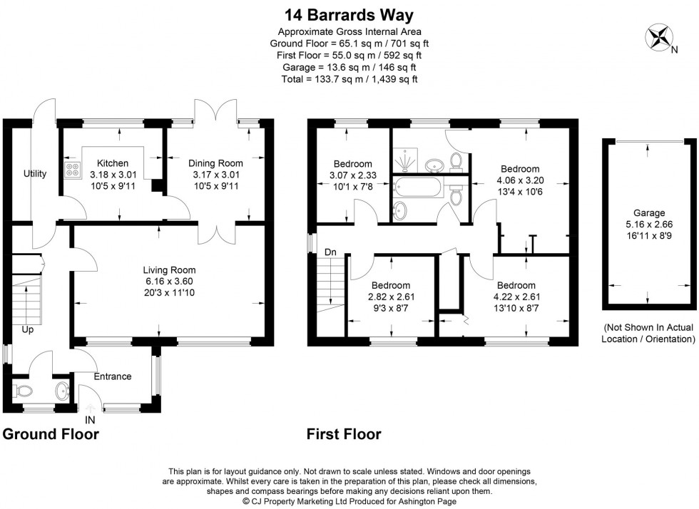 Floorplan for Barrards Way, Seer Green, HP9