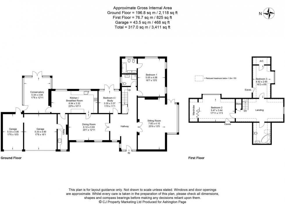 Floorplan for Long Wood Drive, Jordans, HP9